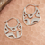 Sterling silver hoop earrings, 'Modern Gleam' - Modern Openwork Sterling Silver Hoop Earrings from Mexico thumbail