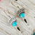 Turquoise dangle earrings, 'History and Culture' - Natural Turquoise and Silver Dangle Earrings from Mexico (image 2b) thumbail