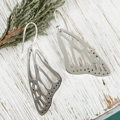 Pendientes colgantes de plata de ley - Pendientes colgantes de ala de mariposa de plata esterlina de México