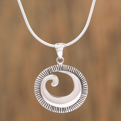 Sterling silver pendant necklace, World of Waves