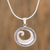 Sterling silver pendant necklace, 'World of Waves' - Spiral Design Sterling Silver Pendant Necklace from Mexico thumbail