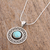 Turquoise pendant necklace, 'Zigzag Corona' - Zigzag Motif Turquoise Pendant Necklace from Mexico thumbail