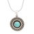 Turquoise pendant necklace, 'Zigzag Corona' - Zigzag Motif Turquoise Pendant Necklace from Mexico (image 2a) thumbail