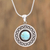 Turquoise pendant necklace, 'Zigzag Corona' - Zigzag Motif Turquoise Pendant Necklace from Mexico (image 2b) thumbail