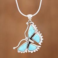 Sterling silver pendant necklace, 'Hope Soars' - Sterling Silver Butterfly Pendant Necklace