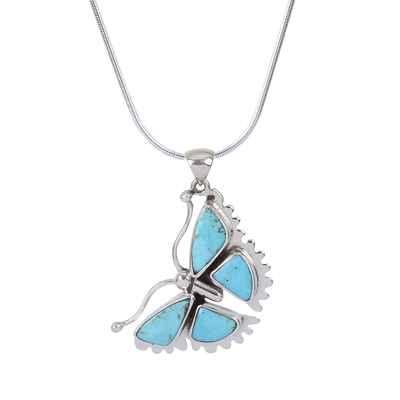 925 sterling silver necklace Small Butterfly Silhouette Sideways