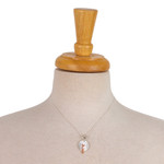 Sterling silver and copper pendant necklace, 'Lunar Cat' - Sterling Silver and Copper Cat Pendant Necklace from Mexico