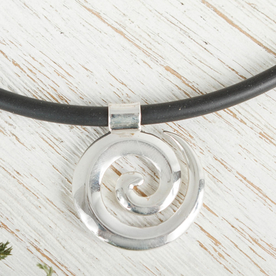Sterling silver pendant necklace, Spiral to Infinity