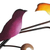 Steel wall sculpture, 'Singing Trio' - Steel Wall Sculpture of Three Colorful Birds from Mexico (image 2c) thumbail