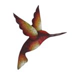 Steel wall sculpture, 'Delightful Hummingbird' - Artisan Handcrafted Hummingbird Steel Wall Sculpture