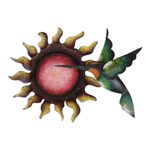 Steel wall sculpture, 'Blooming Sunflower' - Handcrafted Sunflower Steel Wall Sculpture from Mexico