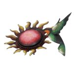 Steel wall sculpture, 'Blooming Sunflower' - Handcrafted Sunflower Steel Wall Sculpture from Mexico