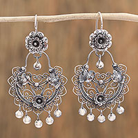 Featured review for Sterling silver chandelier earrings, Love and Hope
