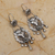 Ohrhänger aus Sterlingsilber - Florale herzförmige Ohrringe aus Sterlingsilber aus Mexiko