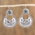 Baumelohrringe aus Sterlingsilber, 'Village Party - Halbmondförmige Ohrringe aus Sterlingsilber aus Mexiko