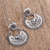 Sterling silver dangle earrings, 'Village Party' - Crescent-Shaped Sterling Silver Dangle Earrings from Mexico