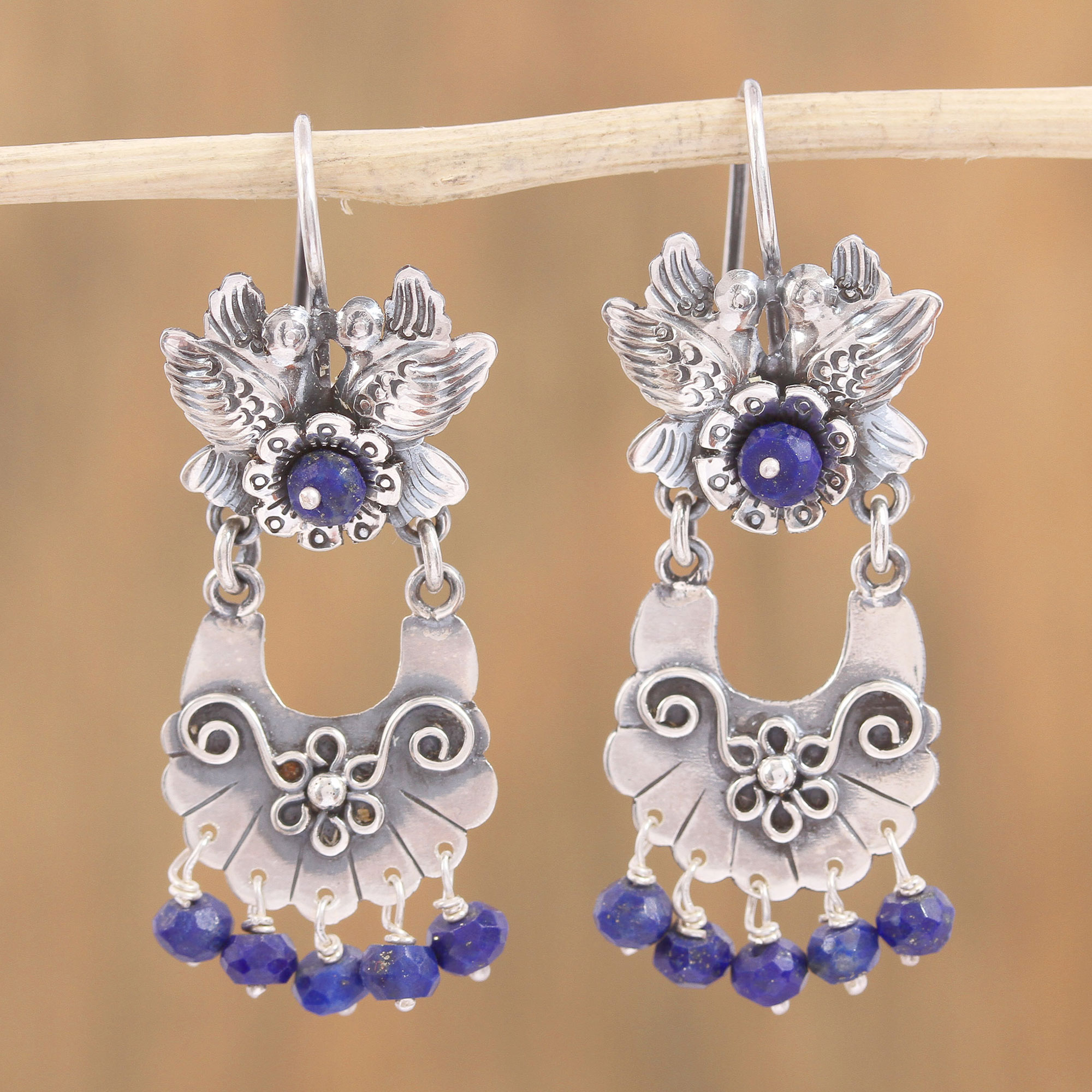 Monet Jewelry Flower Chandelier Earrings