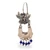 Lapis lazuli chandelier earrings, 'Basket of Flowers' - Bird-Themed Lapis Lazuli Chandelier Earrings from Mexico