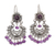 Amethyst chandelier earrings, 'Blooming Elegance' - Floral Amethyst Chandelier Earrings from Mexico (image 2a) thumbail