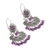 Amethyst chandelier earrings, 'Blooming Elegance' - Floral Amethyst Chandelier Earrings from Mexico (image 2c) thumbail