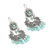 Amazonite chandelier earrings, 'Blooming Elegance' - Floral Amazonite Chandelier Earrings from Mexico