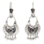 Kronleuchter-Ohrringe aus Sterlingsilber, 'Floral Adoration - Blumengeschmückte Silber-Kronleuchter Ohrringe aus Mexiko