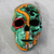 Ceramic skull, 'Aztec God of Rain' - Tlaloc Aztec Rain God Ceramic Skull Sculpture (image 2b) thumbail