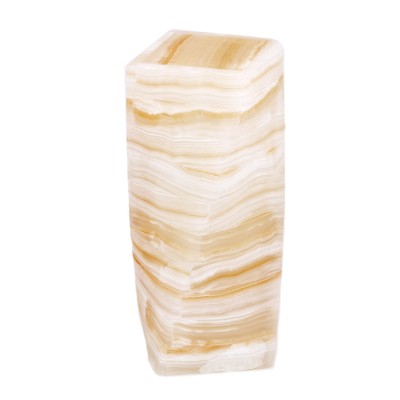 Onyx table lamp, 'Ribbons of Light' - Artisan Crafted Modern Streaked Onyx Table Lamp from Mexico