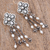 Cultured pearl waterfall earrings, 'Pearl Stream' - Cultured Pearl and Sterling Silver Waterfall Earrings (image 2b) thumbail