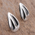 Sterling silver drop earrings, 'Twilight Rain' - Sterling Silver and Black Teardrop Modern Earrings (image 2c) thumbail
