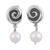 Cultured pearl dangle earrings, 'Elegant Whirl' - Cultured Pearl and Sterling Silver Dangle Earrings thumbail