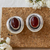 Carnelian button earrings, 'Aflame' - Carnelian and Sterling Silver Button Earrings (image 2) thumbail