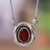 Carnelian pendant necklace, 'Aflame' - Carnelian and Sterling Silver Pendant Necklace (image 2) thumbail
