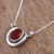 Carnelian pendant necklace, 'Aflame' - Carnelian and Sterling Silver Pendant Necklace (image 2b) thumbail
