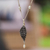 Cultured pearl pendant necklace, 'Unfurled' - Cultured Pearl and Sterling Silver Leaf Pendant Necklace (image 2) thumbail