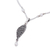 Cultured pearl pendant necklace, 'Unfurled' - Cultured Pearl and Sterling Silver Leaf Pendant Necklace (image 2d) thumbail