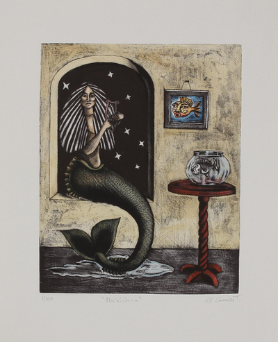 Surrealist Painting of a Mermaid from Mexico