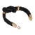 Gold-plated braided leather pendant bracelet, 'Nautical Twist' - Gold Plated Leather Braided Pendant Bracelet from Mexico