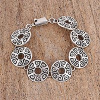 Sterling silver link bracelet,