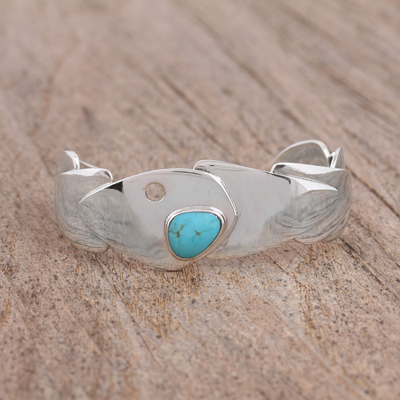 Turquoise cuff bracelet, Cosmos Layers