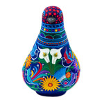 Ceramic sculpture, 'Cherished Dove' - Hand-Painted Floral Ceramic Dove Sculpture from Mexico