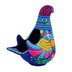 Ceramic sculpture, 'Cherished Dove' - Hand-Painted Floral Ceramic Dove Sculpture from Mexico