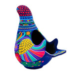 Ceramic sculpture, 'Cherished Dove' - Hand-Painted Floral Ceramic Dove Sculpture from Mexico