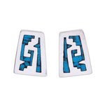Sterling silver drop earrings, 'Sky Blue Pyramids' - Pre-Hispanic Sterling Silver Drop Earrings from Mexico