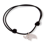 Silver pendant necklace, 'Rhino is More than a Horn' - Adjustable Silver Rhinoceros Pendant Necklace from Mexico