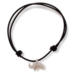 Silver pendant necklace, 'Rhino is More than a Horn' - Adjustable Silver Rhinoceros Pendant Necklace from Mexico