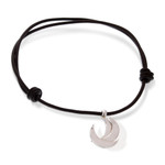 Silver pendant necklace, 'El Avemaria' - Adjustable Silver Crescent Pendant Necklace from Mexico