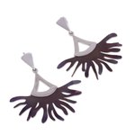 Titanium dangle earrings, 'Dragon Betta Fins' - Handcrafted Titanium Dangle Earrings from Mexico