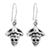 Sterling silver dangle earrings, 'Horseman Catrin' - Sterling Silver Day of the Dead Dangle Earrings from Mexico (image 2a) thumbail
