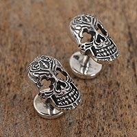 Featured review for Sterling silver cufflinks, Calavera Style
